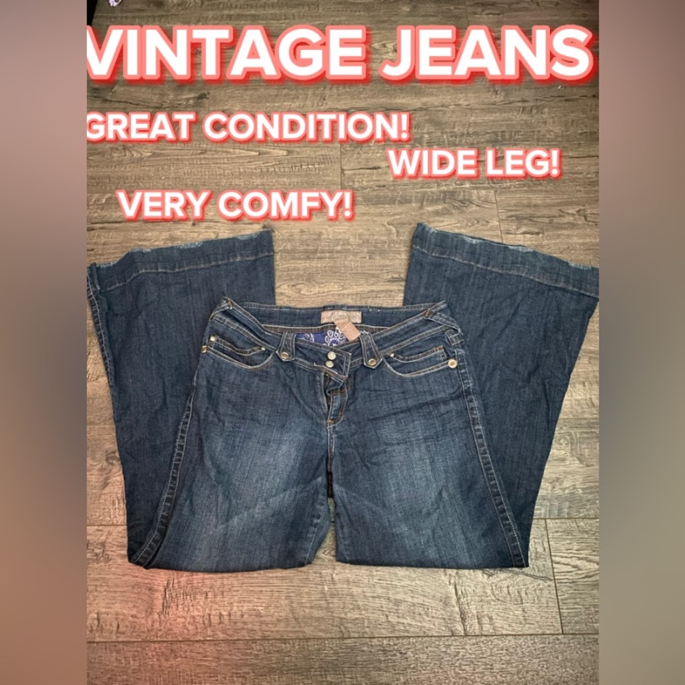 CANDIE’S Y2K Dark Denim Low Rise Flare Jeans